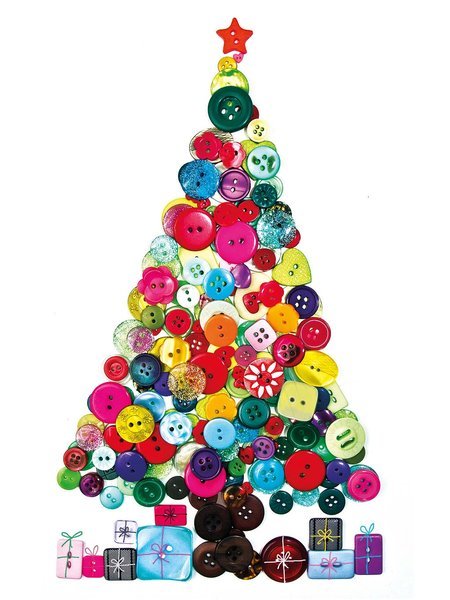 Decoración para niños en Navidad: árbol de botones