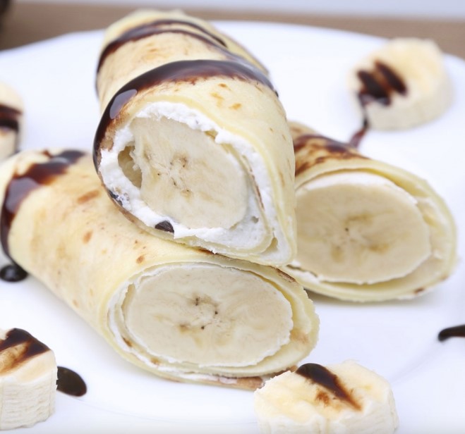 Receta para niños: crepes de queso mascarpone y plátano