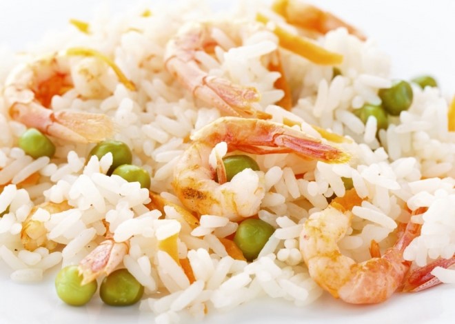 Receta para niños: risotto de gambas y guisantes