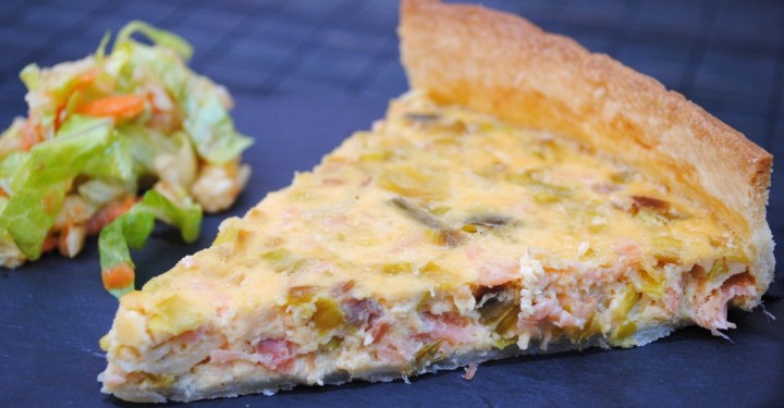 Receta para niños: quiche de salmón ahumado y puerros