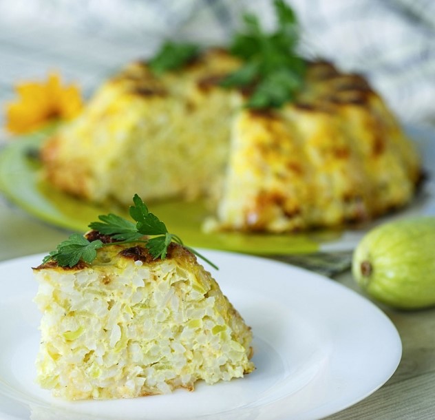 Receta para niños: pastel de arroz y calabacín