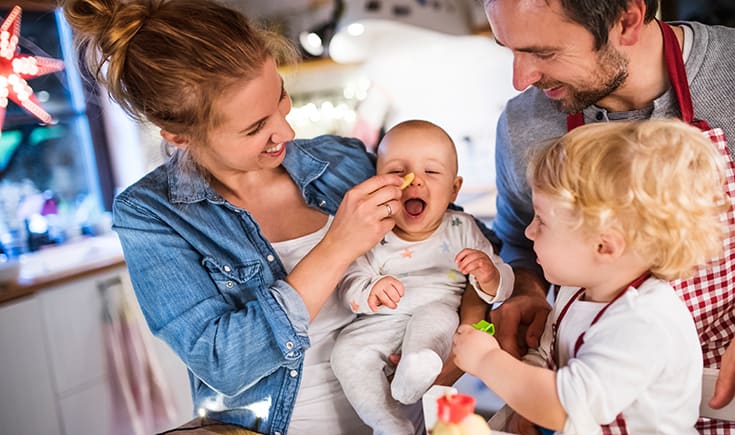 Ideas para la primera comida de Navidad del bebé