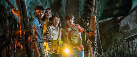Four kids with a flashlight have scared looks on their faces in a scene from Finding ʻOhana. The movie is a Good Housekeeping pick for best kids movies on Netflix four kids with a flashlight have scared looks on their faces in a scene from finding ʻohana the movie is a good housekeeping pick for best kids movies on netflix