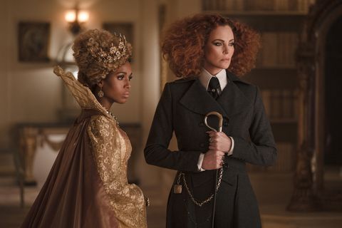 kerry washington as professor dovey and charlize theron as lady lesso in a scene from school for good and evil, a good housekeeping pick for best movies for kids 2022