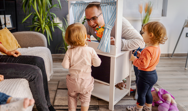 rainy day activities with baby - puppet show