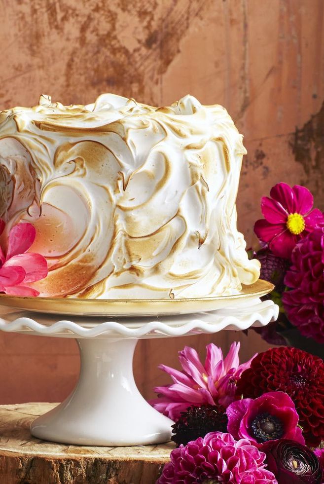 pumpkin spice cake on a cake stand