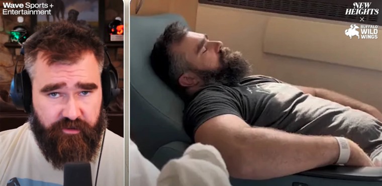 Jason Kelce ofrece consejos sobre qué llevar a la sala de partos. Su mujer piensa