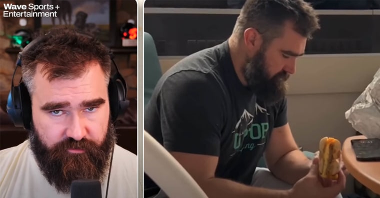 Jason Kelce ofrece consejos sobre qué llevar a la sala de partos. Su mujer piensa