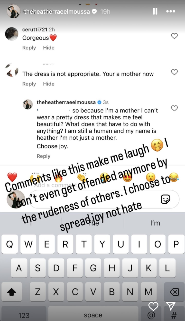 Heather Rae El Moussa slams commenter who said her dress isn’t ‘appropriate’ for a mom